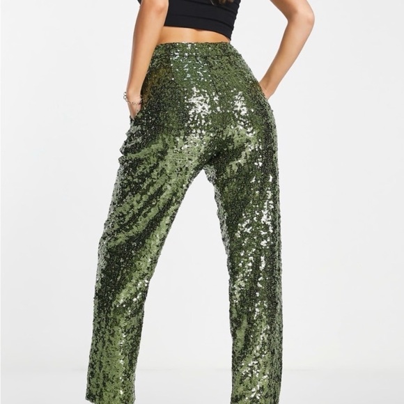 ASOS Sequin Slouchy Pants Size 10 - Picture 2 of 10